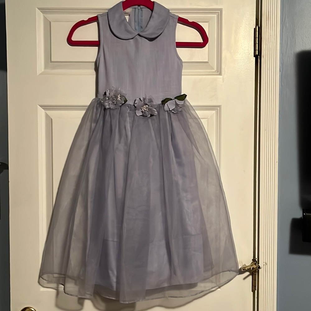 Periwinkle Girl’s Dress with Flowers